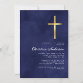 Elegant Royal Blue Waterverf Baptism Boy Kaart (Voorkant)