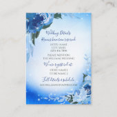 Elegant Royal Blue Waterverf Floral Greenery Informatiekaartje (Voorkant)