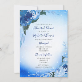 Elegant Royal Blue Waterverf Floral Greenery Kaart