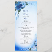 Elegant Royal Blue Waterverf Floral Greenery Menu (Voorkant)