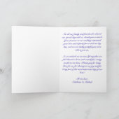 Elegant Royal Blue Wedding Bedankkaart (Binnen)