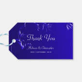 Elegant Royal Blue Wedding Bedankt Cadeaulabel (Achterkant Horizontaal)