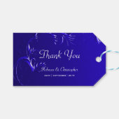 Elegant Royal Blue Wedding Bedankt Cadeaulabel (Voorkant (Horizontaal))