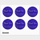 Elegant Royal Blue Wedding Bedankt Ronde Sticker (Vel)