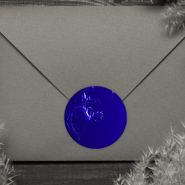 Elegant Royal Blue Wedding Envelope Seals Ronde Sticker