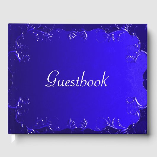 Elegant Royal Blue Wedding Gastenboek (Voorkant)