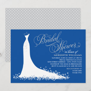 Elegant Royal Blue Wedding Gown Vrijgezellenfeest Kaart