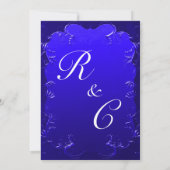 Elegant Royal Blue Wedding Invitation Kaart (Achterkant)
