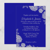 Elegant Royal Blue Wedding Invitations Kaart (Voorkant / Achterkant)
