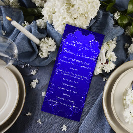 Elegant Royal Blue Wedding Programme Programmakaart