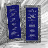 Elegant Royal Blue Wedding Programme Programmakaart