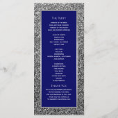 Elegant Royal Blue Wedding Programme Programmakaart (Achterkant)