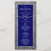 Elegant Royal Blue Wedding Programme Programmakaart (Voorkant)