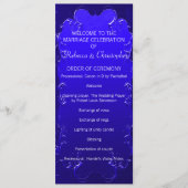 Elegant Royal Blue Wedding Programme Programmakaart (Voorkant)