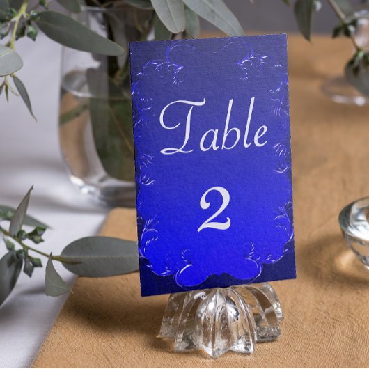 Elegant Royal Blue Wedding Reception Kaart