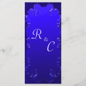 Elegant Royal Blue Wedding Reception Menu (Achterkant)