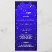 Elegant Royal Blue Wedding Reception Menu (Voorkant)