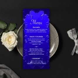 Elegant Royal Blue Wedding Reception Menu