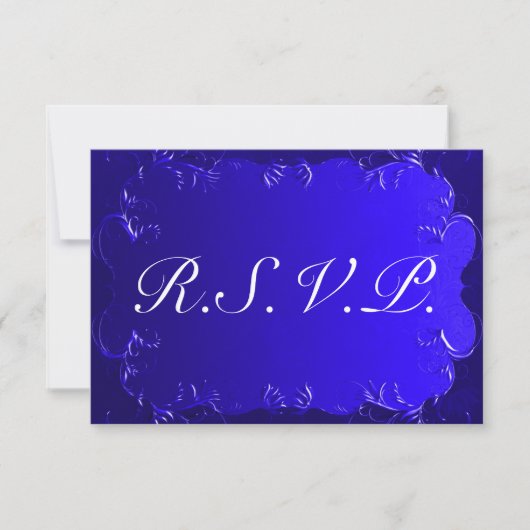 Elegant Royal Blue Wedding RSVP (Voorkant)