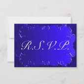 Elegant Royal Blue Wedding RSVP Kaartje (Voorkant)