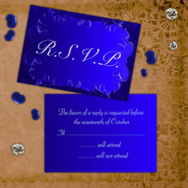 Elegant Royal Blue Wedding RSVP Kaartje