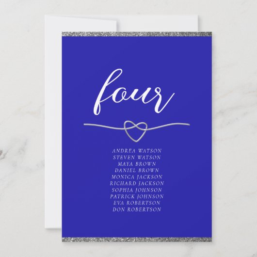 Elegant Royal Blue Wedding-zitgrafiek (Voorkant)