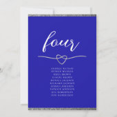 Elegant Royal Blue Wedding-zitgrafiek (Achterkant)