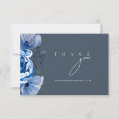 Elegant Royal Blue weelde bloemenbruiloft Rozen Bedankkaart (Voorkant)