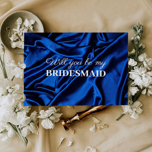 Elegant Royal Blue wil je mijn Bridesmaid zijn Briefkaart