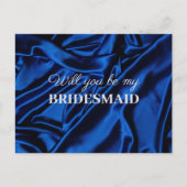 Elegant Royal Blue wil je mijn Bridesmaid zijn Briefkaart (Voorkant)