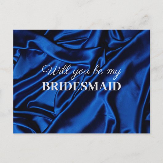Elegant Royal Blue wil je mijn Bridesmaid zijn Briefkaart (Voorkant)