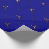 Elegant Royal Blue Wrapping Paper Cadeaupapier (Hoek)