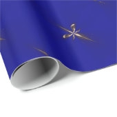 Elegant Royal Blue Wrapping Paper Cadeaupapier (Rol Hoek)