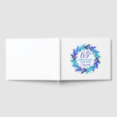 Elegant Royal Blue Wreath 65e verjaardagsfeest Gastenboek (Volledig)