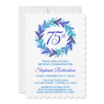 Elegant Royal Blue Wreath 75e verjaardagsfeest