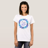 Elegant Royal Blue Wreath Monogram 85e verjaardag T-shirt (Voorkant volledig)