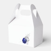 elegant royal blue zilblob bruiloft bedankdoosjes (Achterkant)