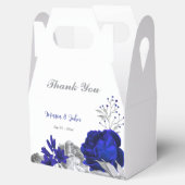 elegant royal blue zilblob bruiloft bedankdoosjes (Geopend)