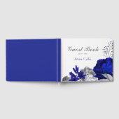 elegant royal blue zilblob bruiloft gastenboek (Volledig)