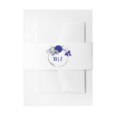 elegant royal blue zilblob bruiloft uitnodigingen wikkel (Voorkant Voorbeeld)