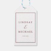 Elegant Royal Burgundy Wedding  Cadeaulabel (Voorkant)