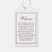 Elegant Royal Burgundy Wedding  Cadeaulabel (Achterkant)