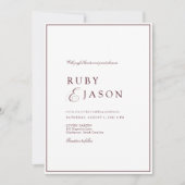 Elegant Royal Burgundy & White Script Wedding Kaart (Voorkant)