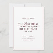 Elegant Royal Burgundy & White Wedding  Save The Date (Voorkant)