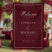 Elegant Royal Burgundy & White Wedding Spandoek