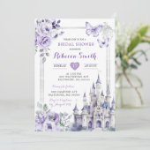 Elegant Royal Castle Silver Paarse Vrijgezellenfee Kaart (Staand voorkant)