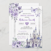 Elegant Royal Castle Silver Paarse Vrijgezellenfee Kaart (Voorkant / Achterkant)