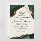 Elegant Royal Celebration Green And Gold Birthday Kaart (Voorkant)