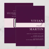 Elegant Royal Crimson Wedding All-in-One QR Kaart (Voorkant / Achterkant)