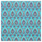 Elegant Royal Damask op Turquoise Fabric Stof (Swatch)